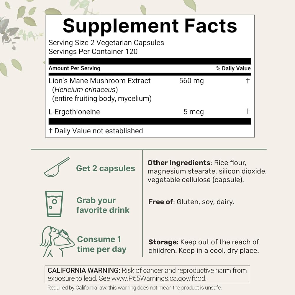 Micro Ingredients Lion's Mane Extract with L-Ergothioneine - image 2