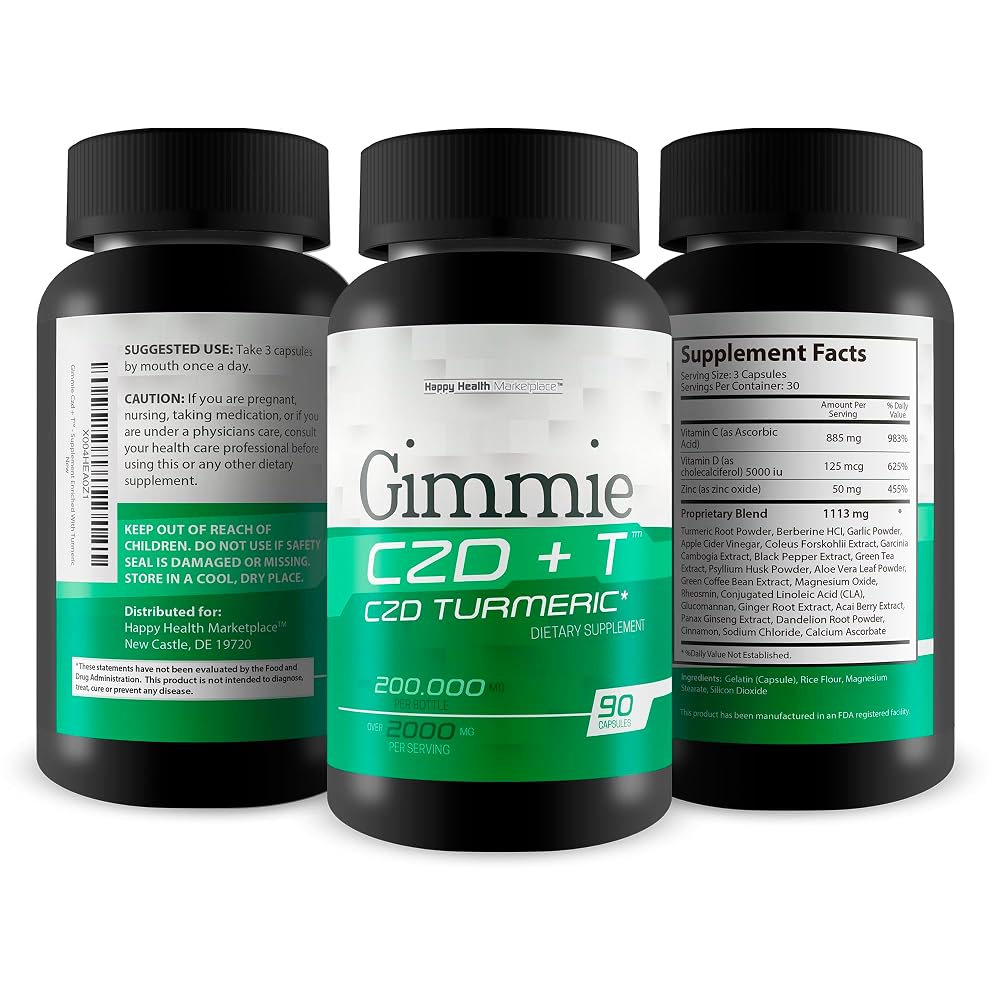Happy Health Marketplace Gimmie CZD + T Immune Support - 90 Capsules - image 4