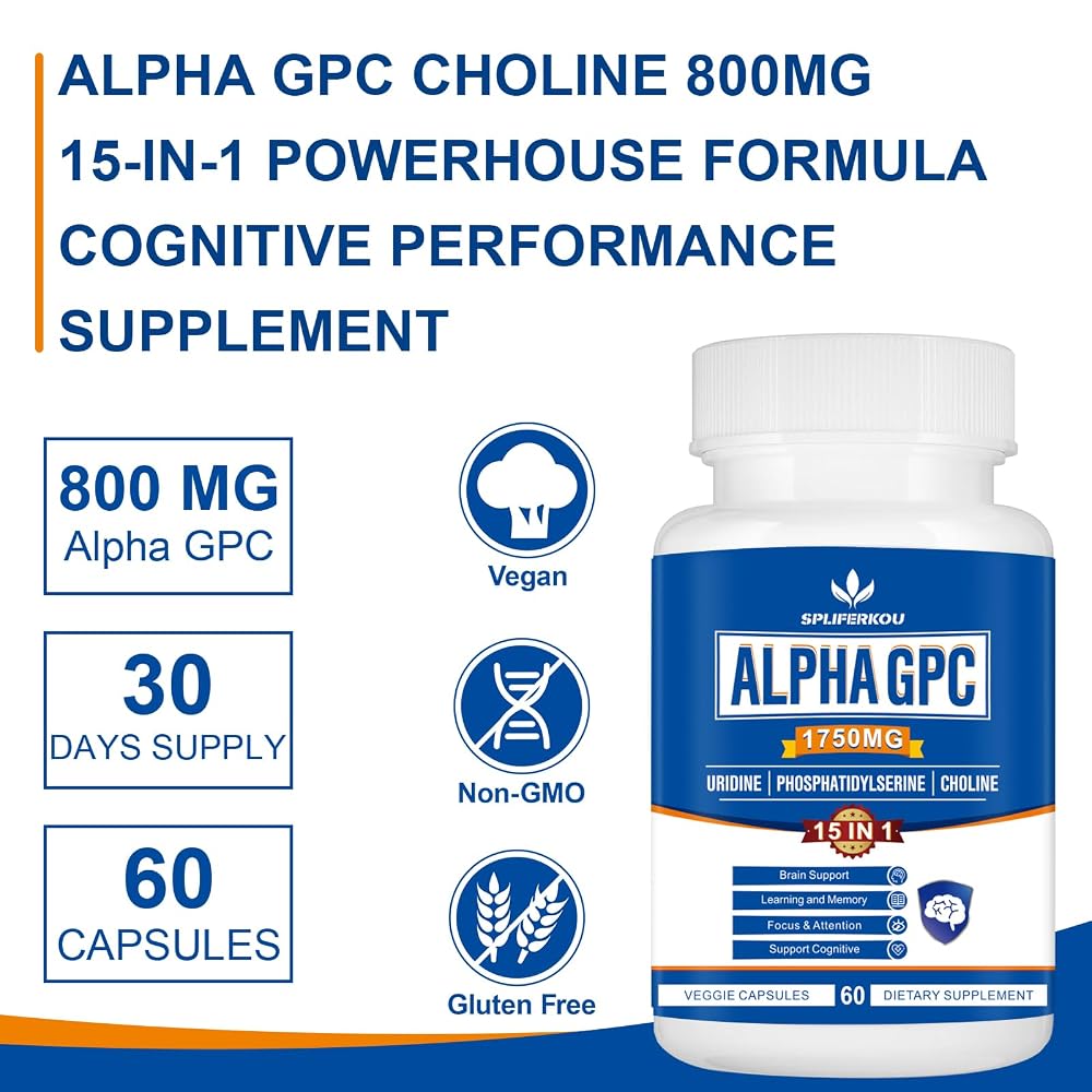Spliferkou Alpha GPC 800mg Cognitive Support - 60 Capsules - image 5