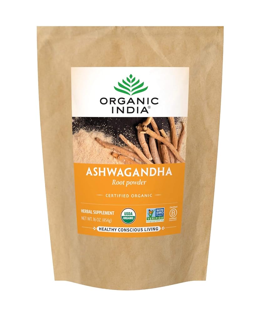 ORGANIC INDIA Ashwagandha Powder Organic Herbal Supplement - 1lb