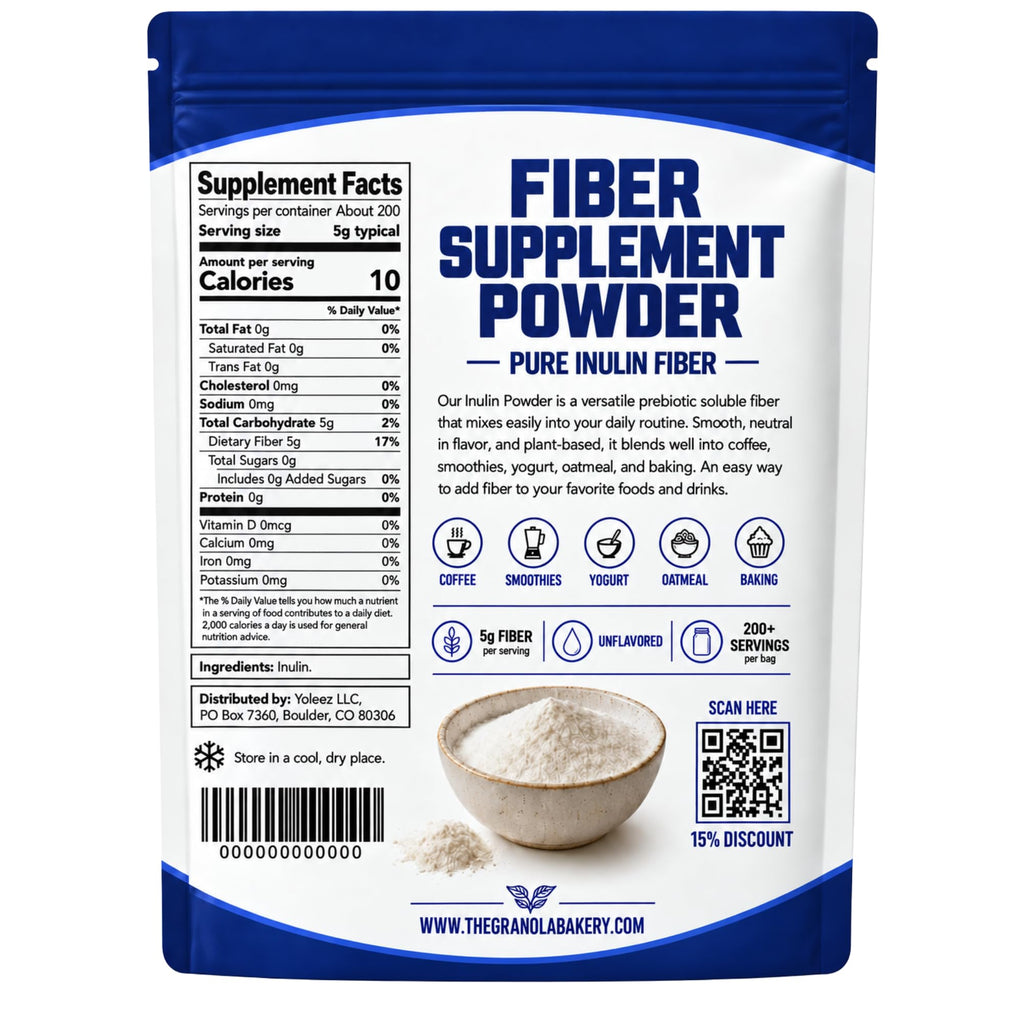 YOLEEZ TGB Inulin Powder Soluble Prebiotic Fiber - 2.2 lb - image 2