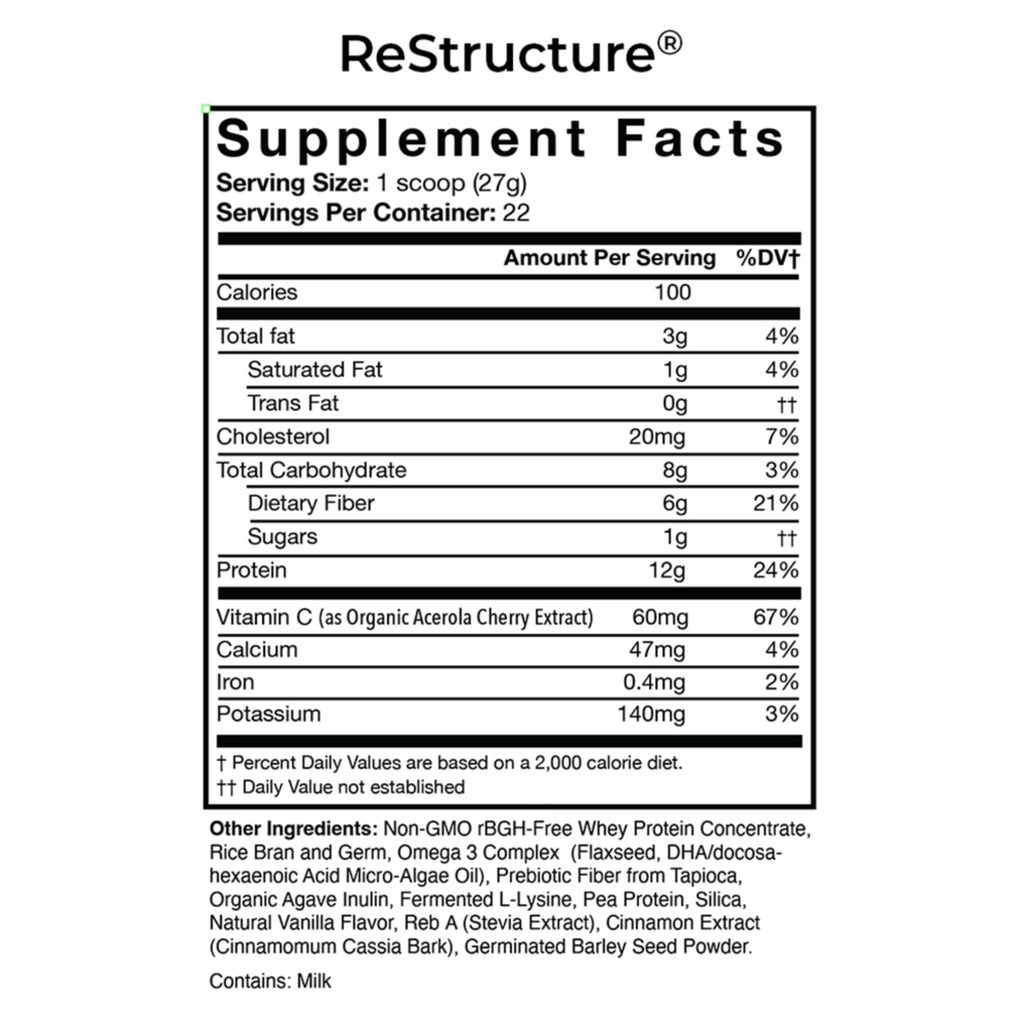 RnA ReSet ReStructure Whey Protein Powder Vanilla - 594g - image 2