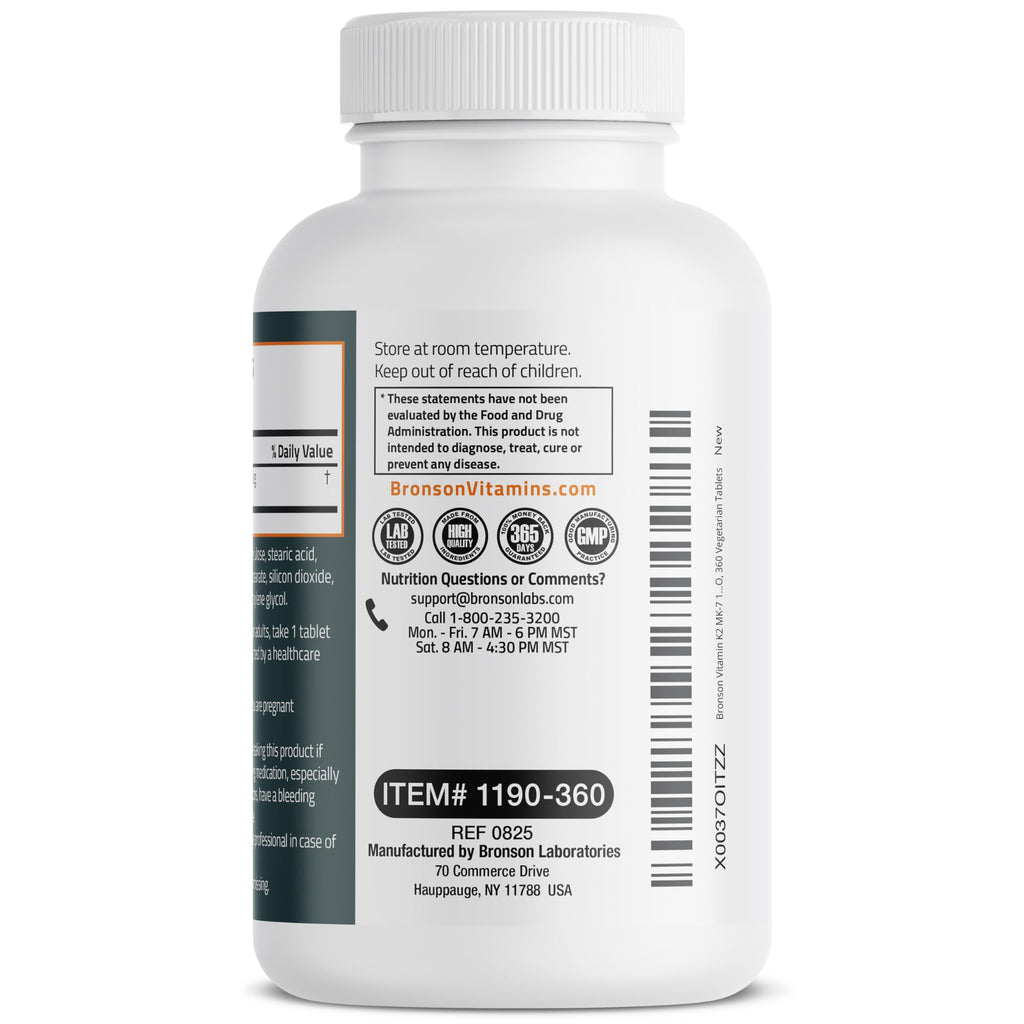 Bronson Bronson Basics Flavored Vitamin K2 Tablets Support Strong