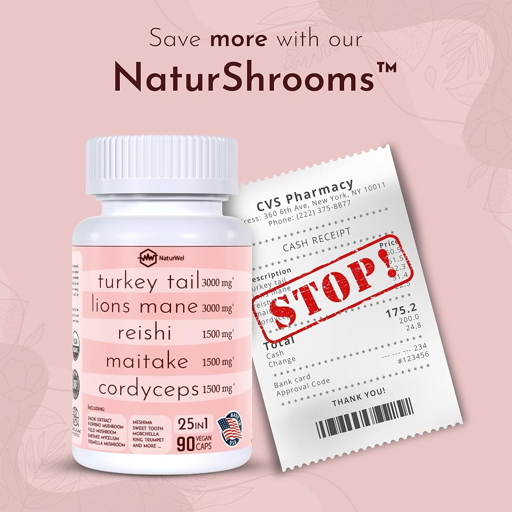 NaturWel Mushroom Blend Focus Pills - 90 Vegetarian Capsules - image 4