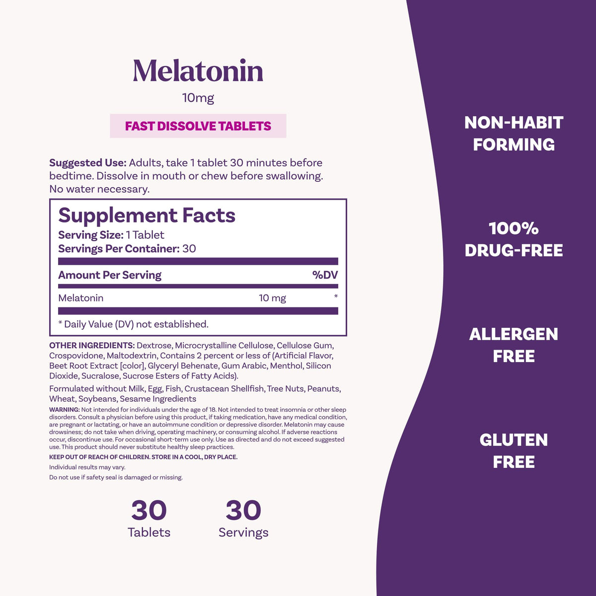 Natrol Tablets Melatonin 10Mg Sleep Support Bottle Drug Free Unisex