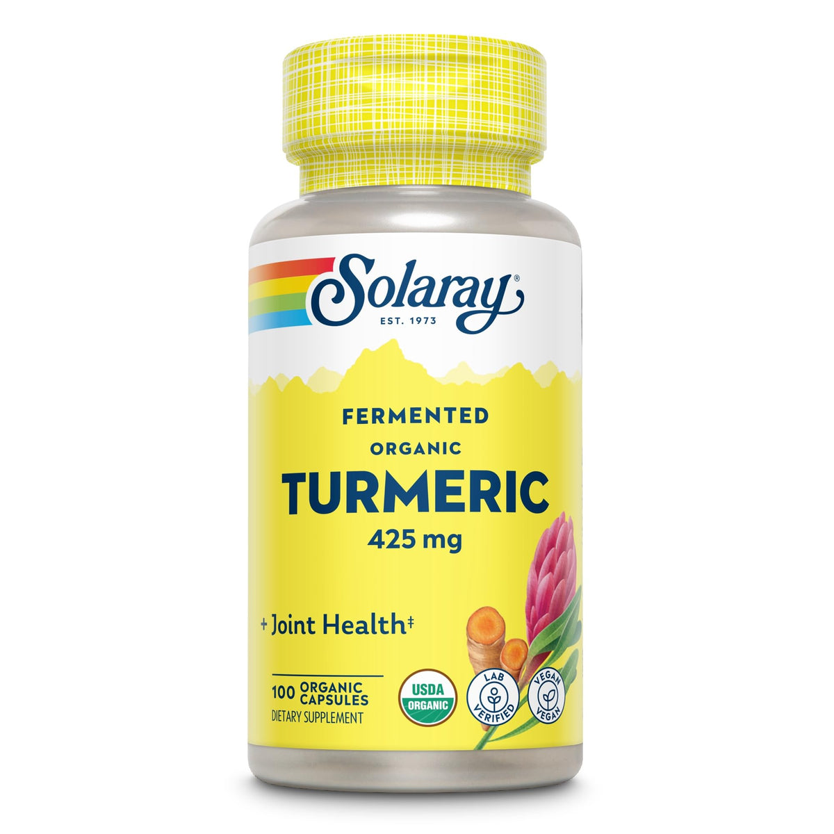 SOLARAY Fermented Turmeric Root 500mg - 100 Vegetarian Capsules