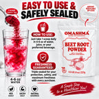 OMASHMA Beet Root Powder Nitric Oxide Support - 227g - image 5