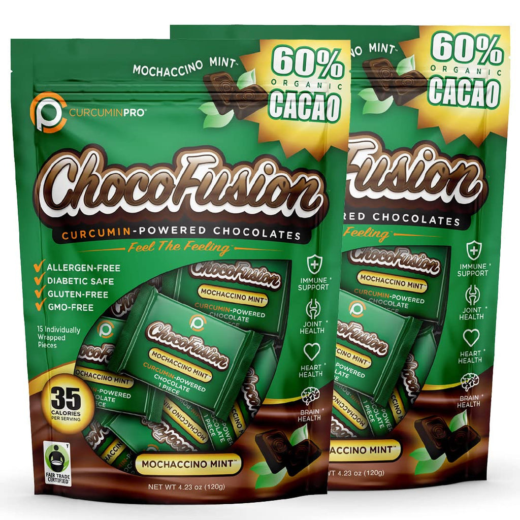 CurcuminPro ChocoFusion Moccachino Mint Curcumin Chocolate - 30 Count