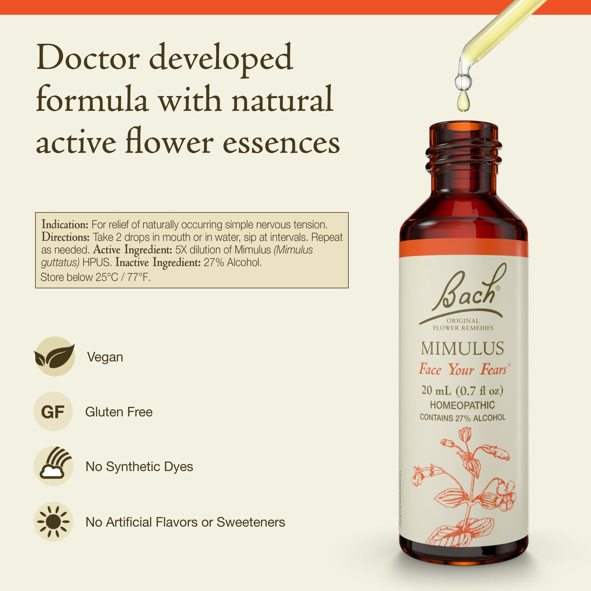 Bach Flower Remedies Mimulus - 20mL Dropper - image 2