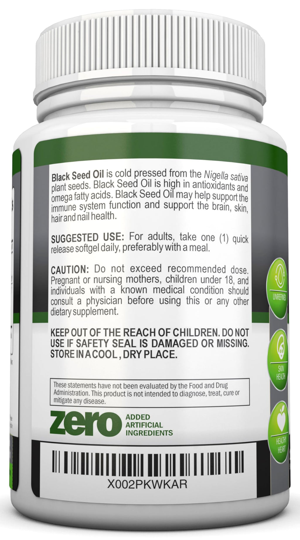 NutriONN Black Seed Oil 1000 mg Immune Support - 180 Softgels - image 3