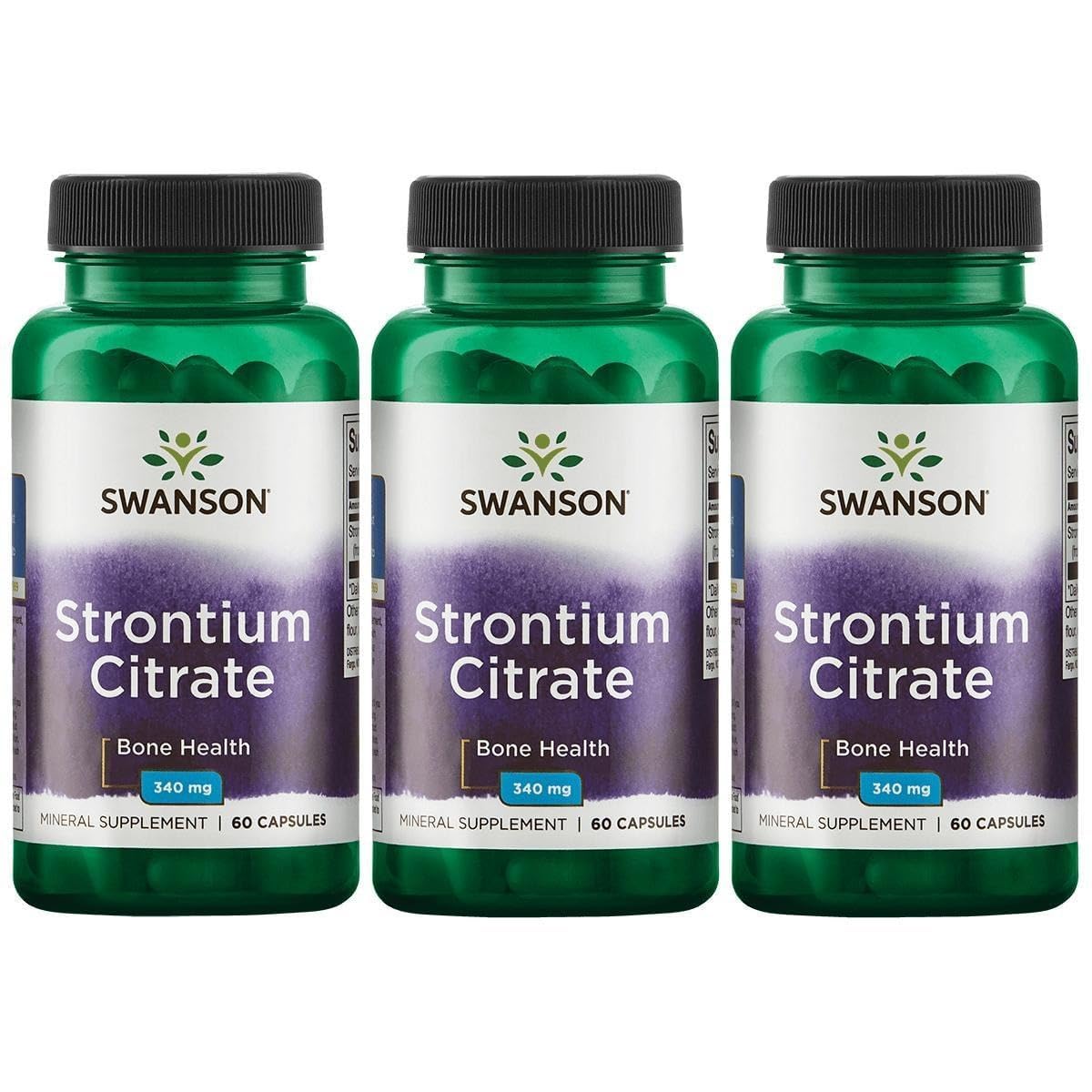 Swanson Strontium Citrate 340 mg - 180 Capsules (3 Pack)