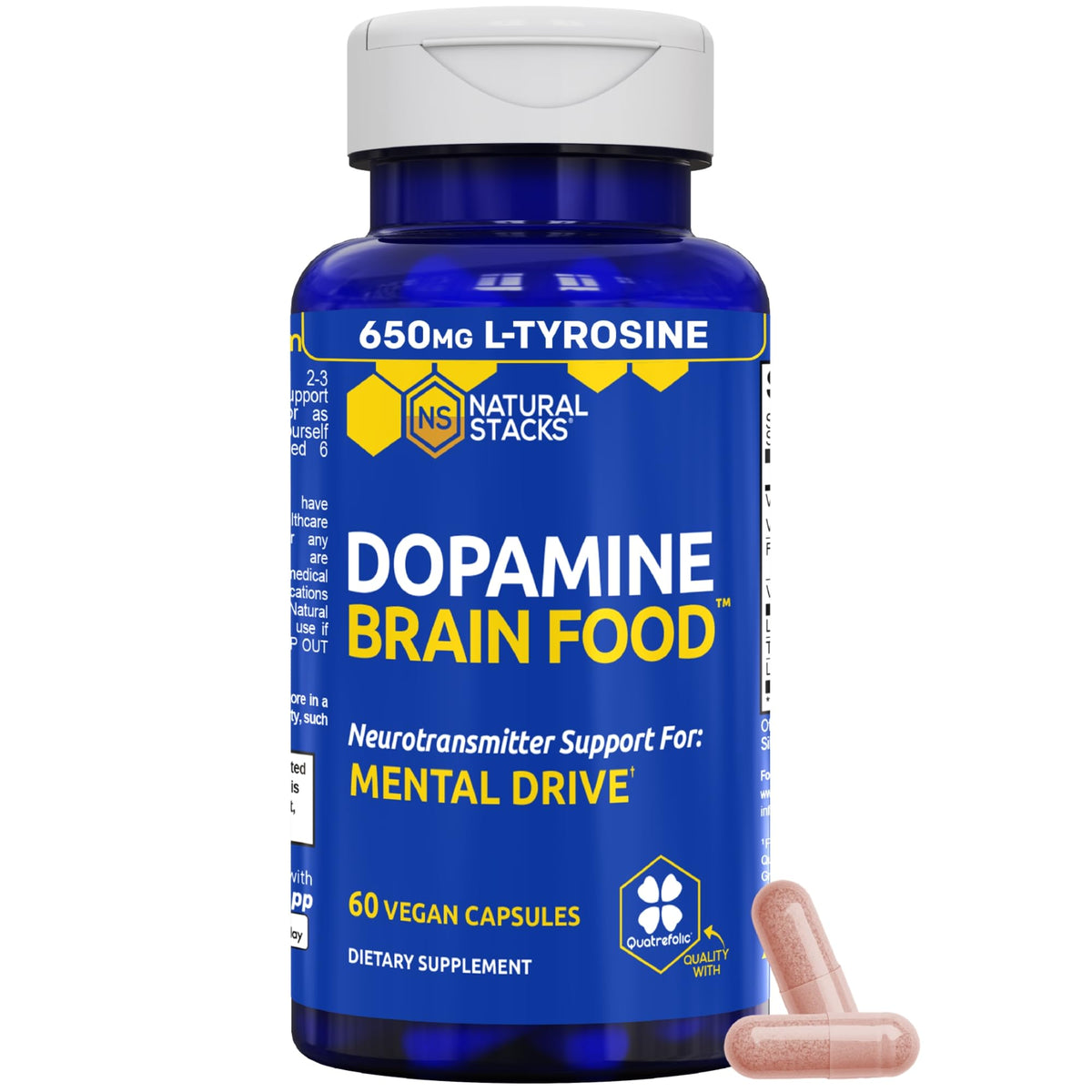 Natural Stacks Dopamine Brain Food Focus Support - 60 Capsules