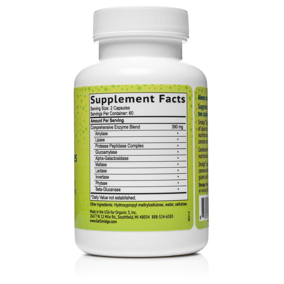 Smidge Digestive Enzymes Comfy Digestion - 120 Capsules - image 3