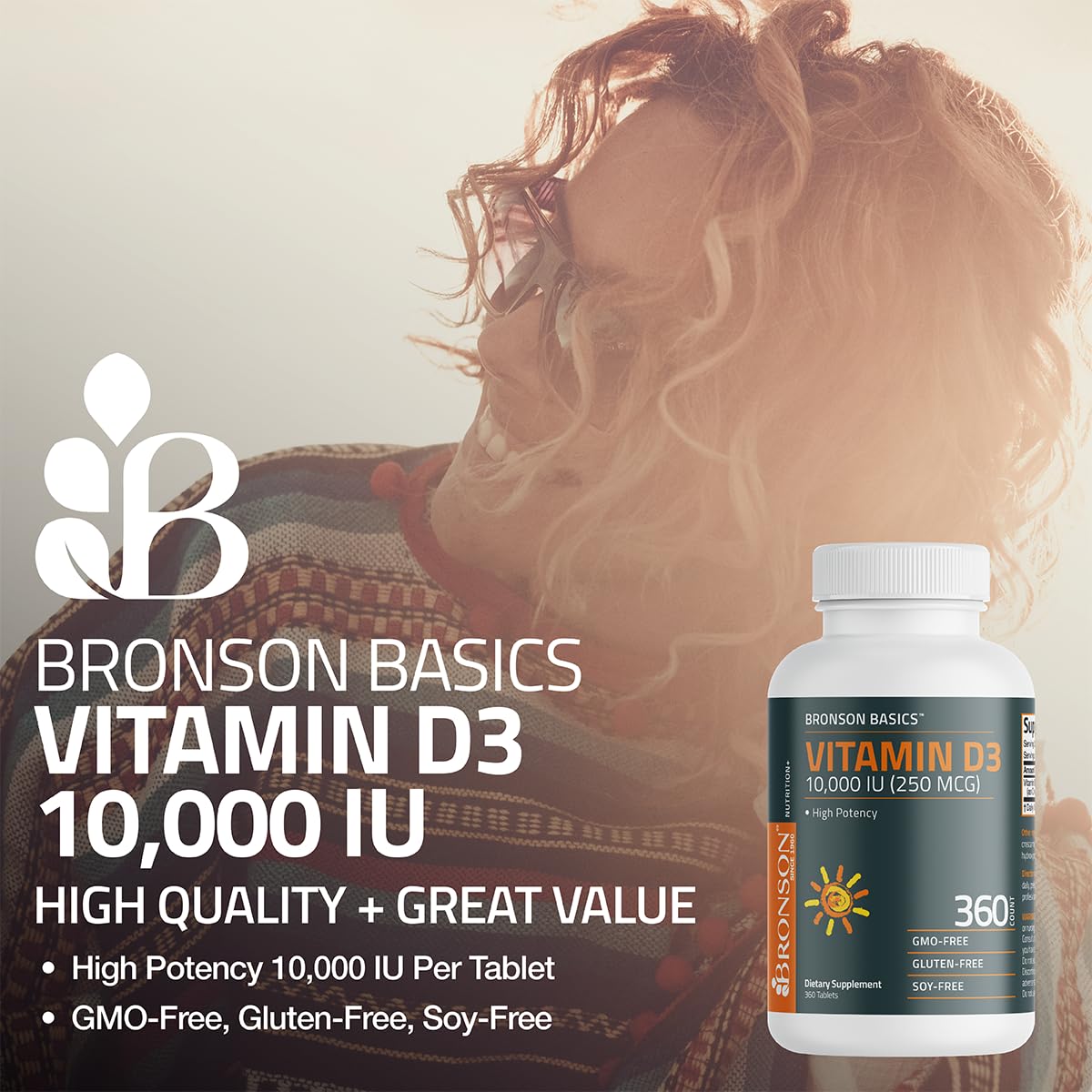 Bronson Bronson Basics Flavored Vitamin D3 Tablets Healthy Muscle