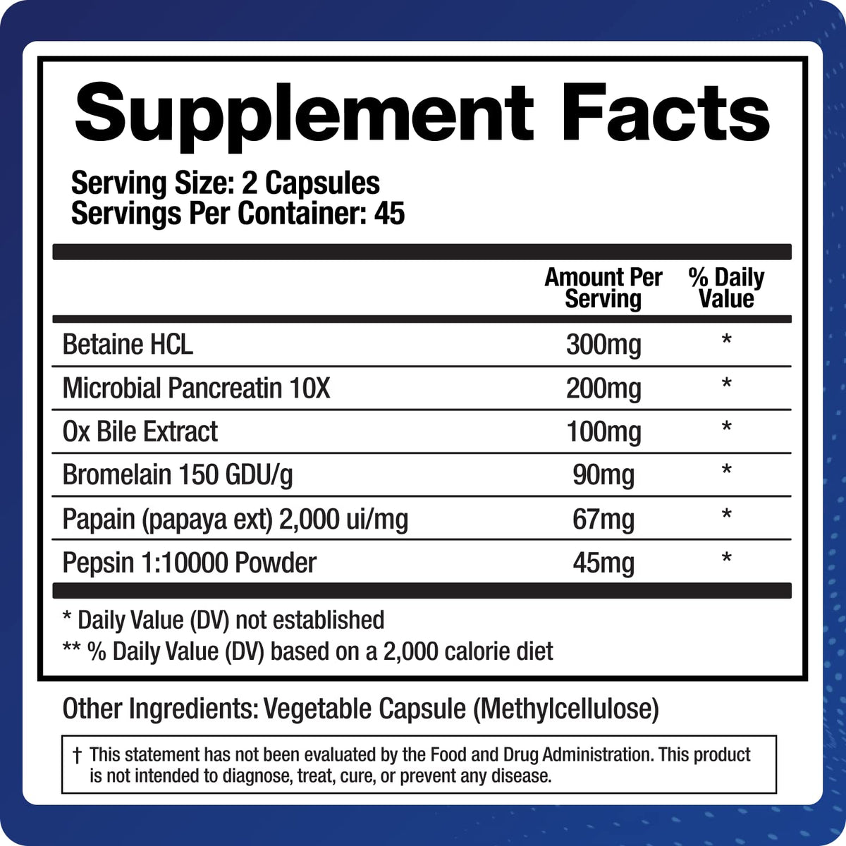 BioMatrix Digestive Enzymes with Betaine HCL & Ox Bile - 90 Capsules - image 2
