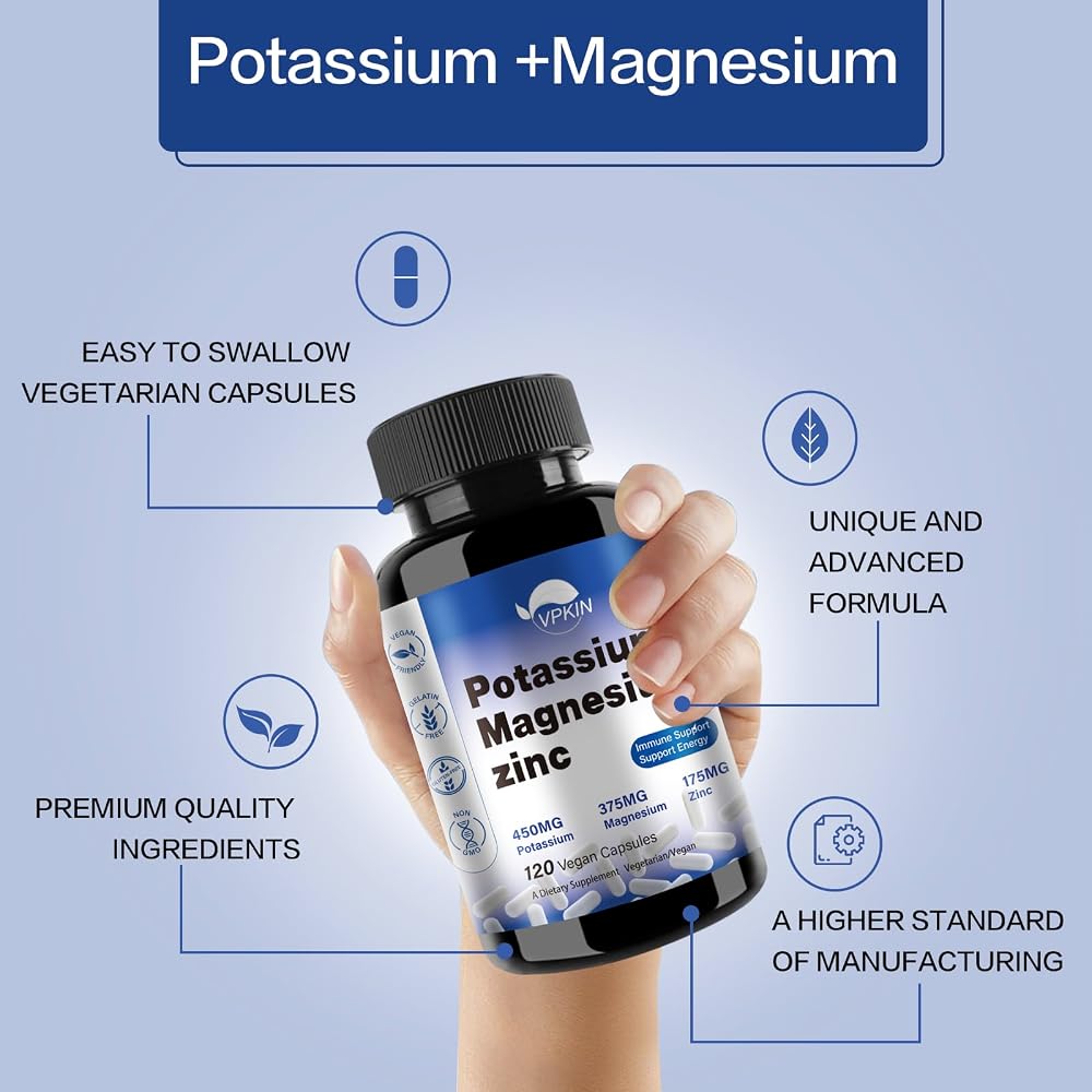 VPKIN Potassium Magnesium Supplement 1000mg
