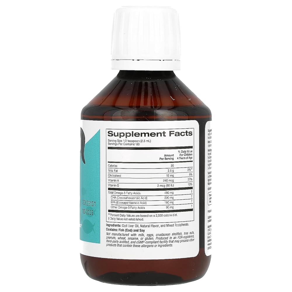 California Gold Nutrition Norwegian Kids Cod Liver Oil, Natural Strawberry - image 2