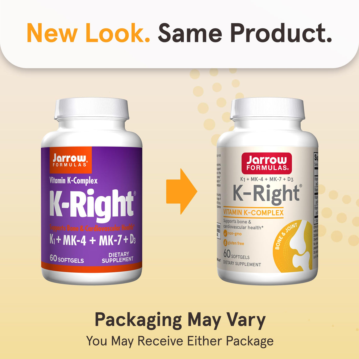 Jarrow Formulas K-Right Vitamin K2 MK-7 with D3 - 60 Softgels - image 2
