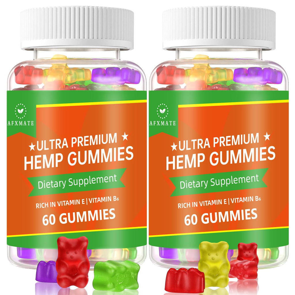AFXMATE Hemp Gummies Omega 3-6-9 for Relaxation - 120 Gummies