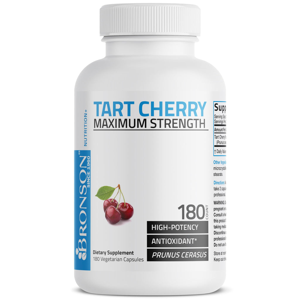 Bronson Tart Cherry Maximum Strength - 180 Vegetarian Capsules - image 3