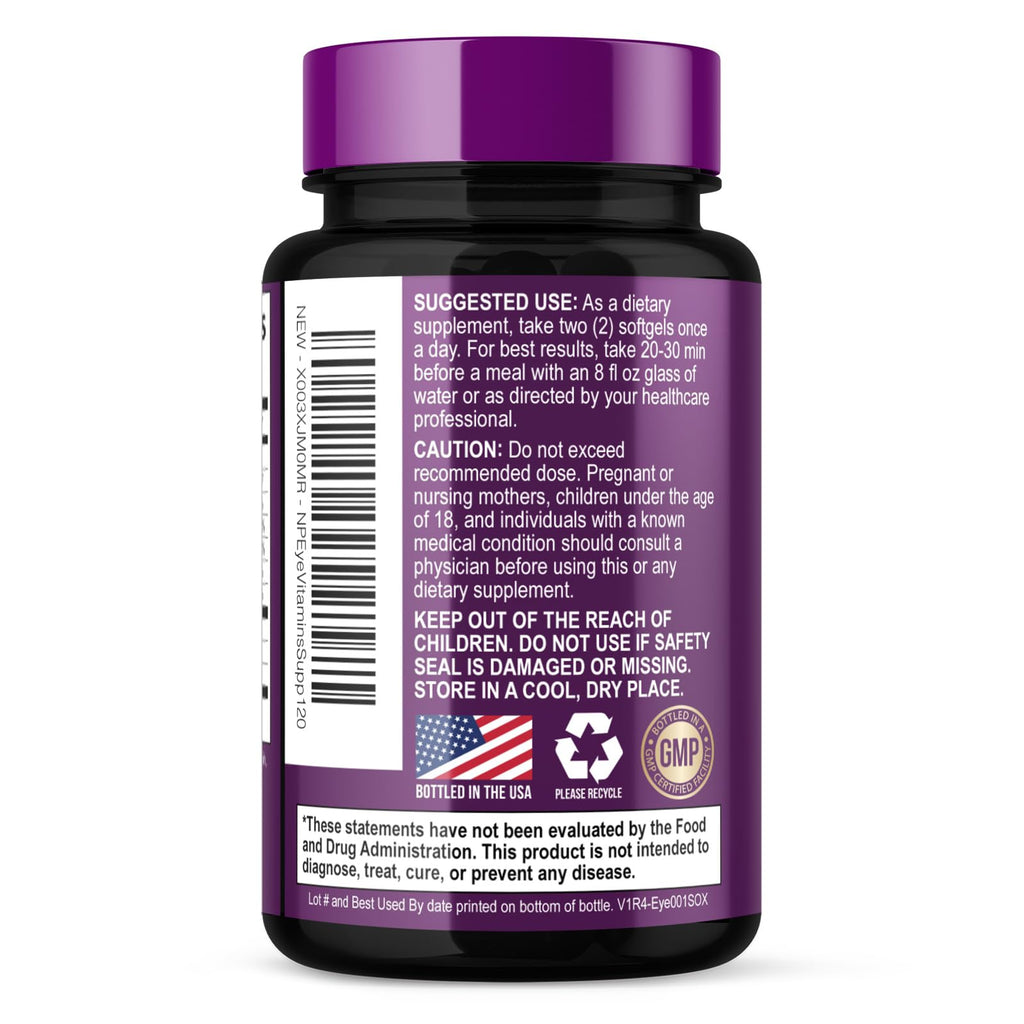 Nature's Peak Eye Vitamins Supplements - 3x Strength Eye Health