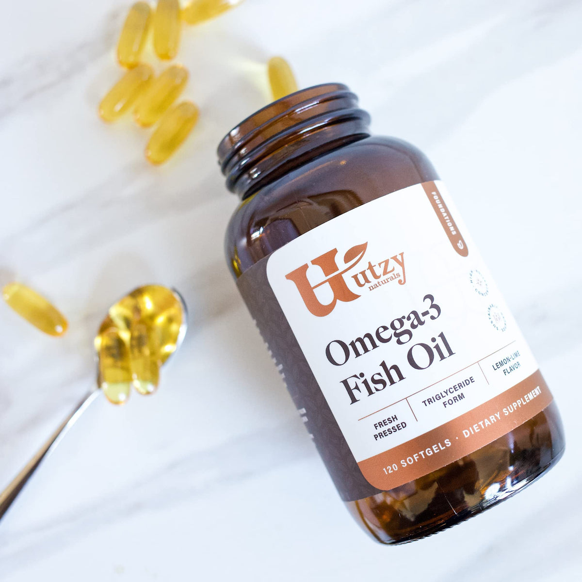 Utzy Naturals Omega-3 Fish Oil Natural Lemon Flavor - 60 Softgels - image 4