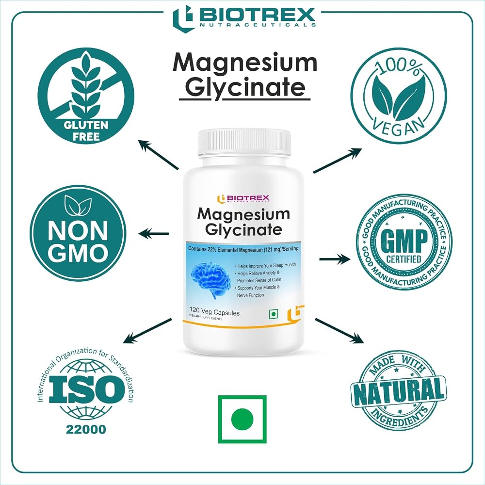 BIOTREX NUTRACEUTICALS Magnesium Glycinate - 120 Capsules - image 6