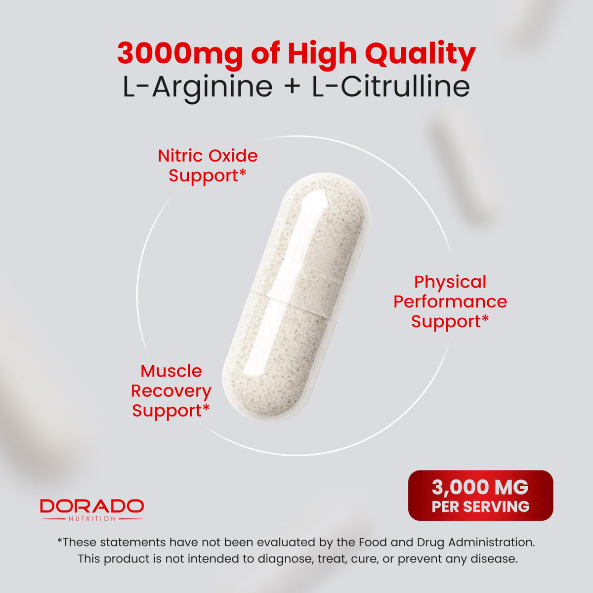 DORADO NUTRITION L-Arginine L-Citrulline 3000mg - 240 Capsules - image 4