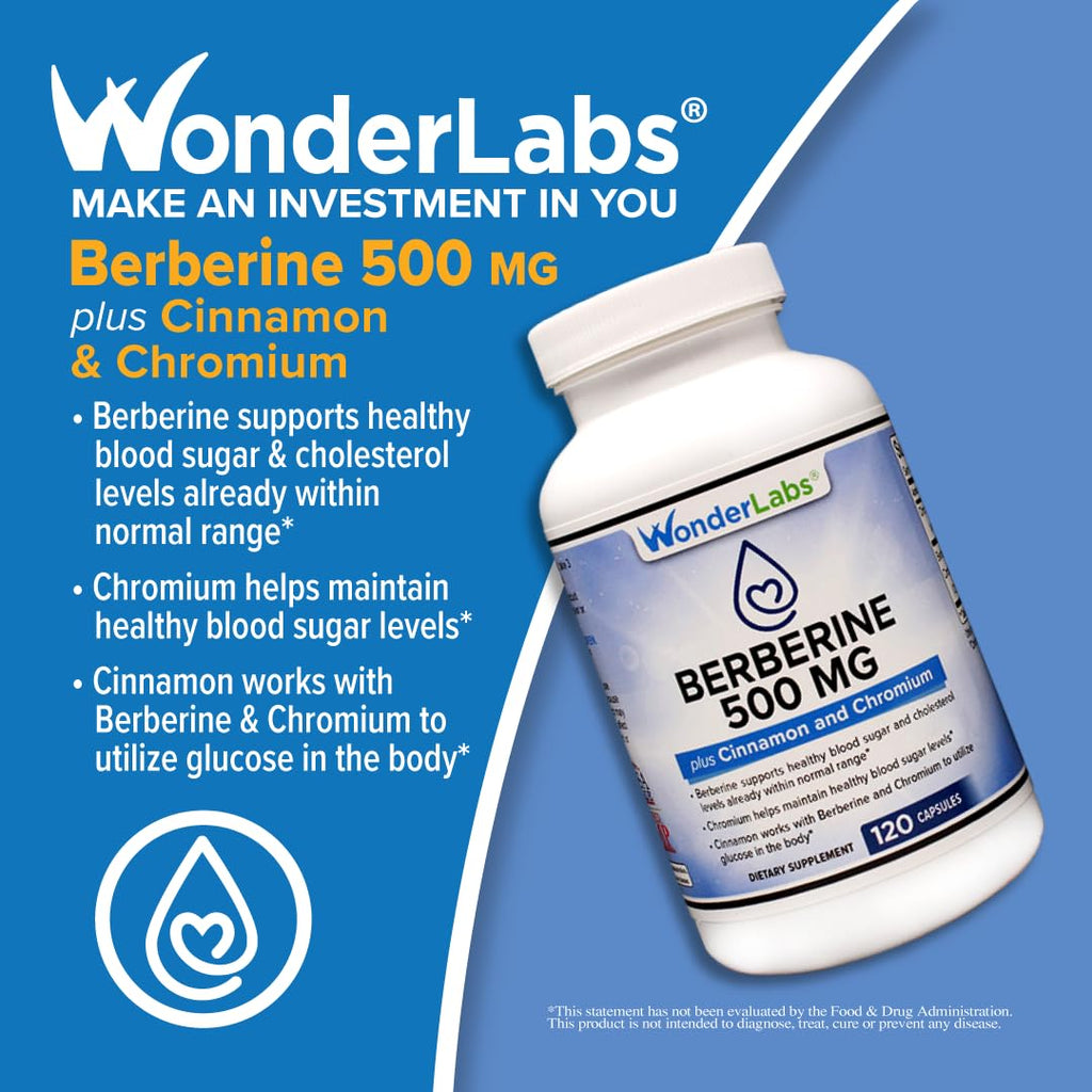 Wonder Laboratories Berberine HCL 500mg + Cinnamon & Chromium