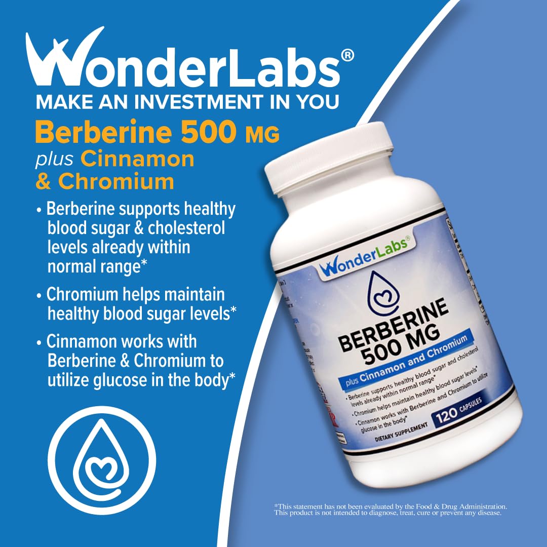 Wonder Laboratories Berberine HCL 500mg + Cinnamon & Chromium