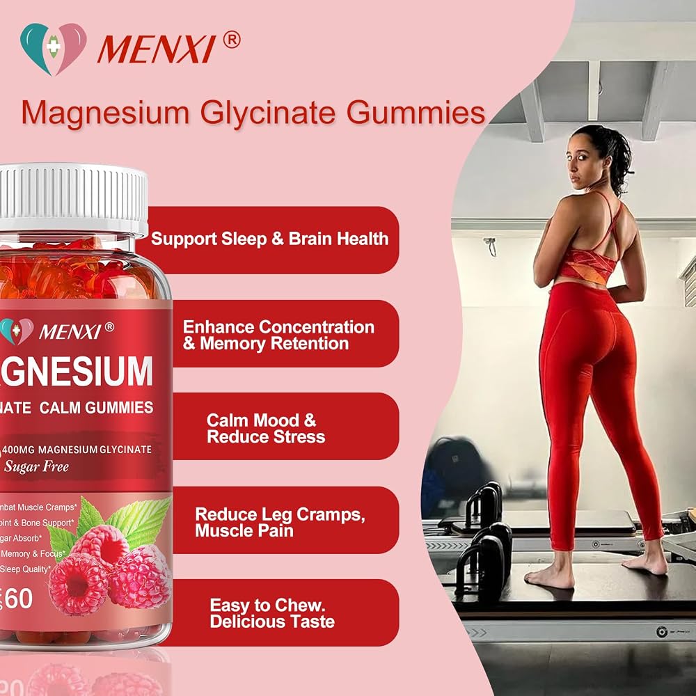 MENXI Magnesium Gummies 600mg per Serving-Magnesium Glycinate 400mg