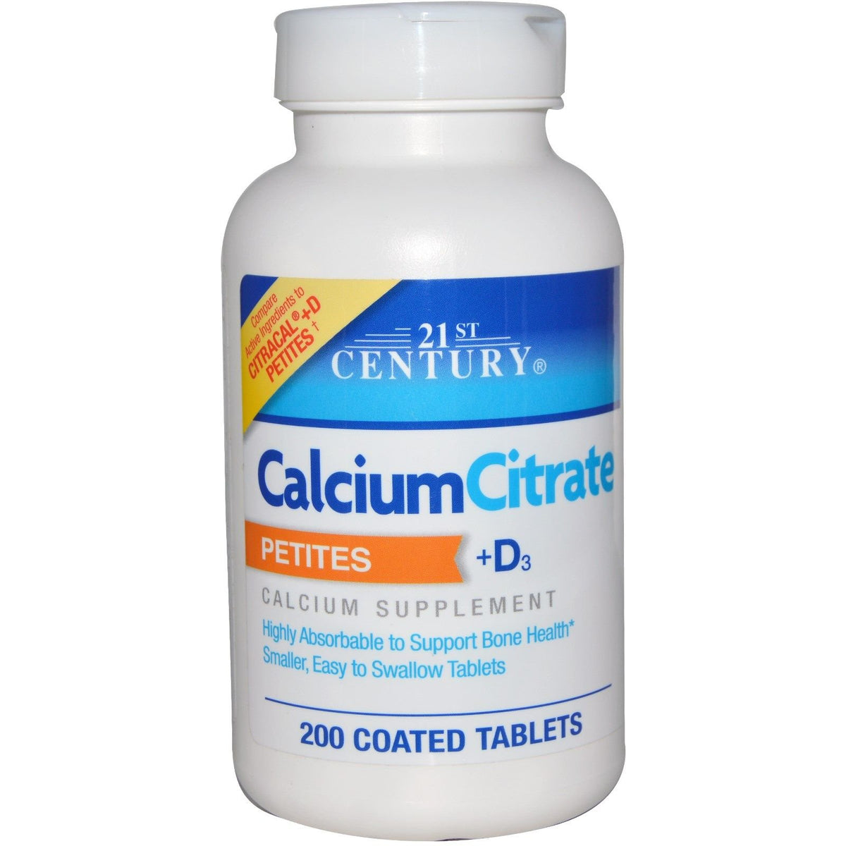 21st Century Calcium Citrate + D3 Tablets - 1200 Count