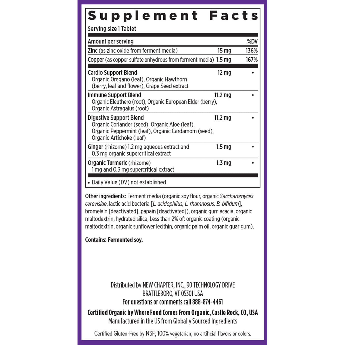 New Chapter Fermented Zinc Complex - 60 Tablets - image 6