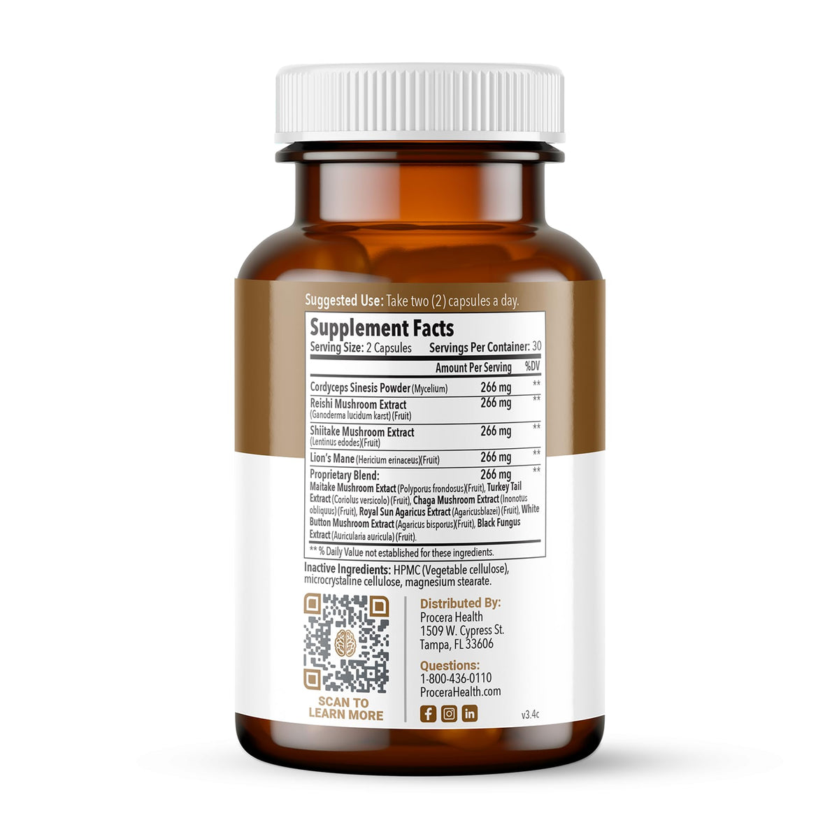 Procera Mega Mushroom Memory & Mental Clarity - 60 Capsules - image 3