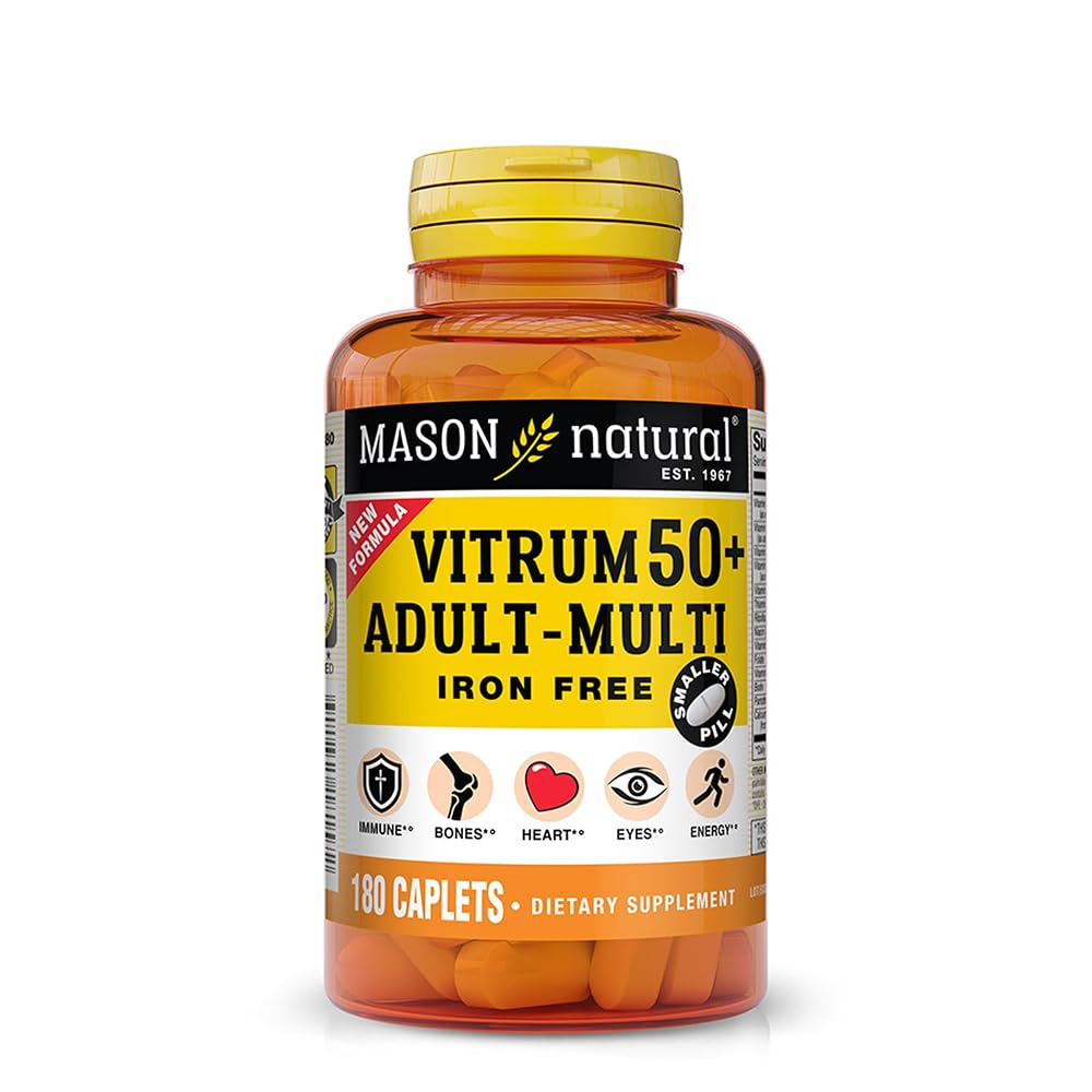Mason Natural Vitrum 50+ Adult Multivitamin Iron Free - 180 Tablets