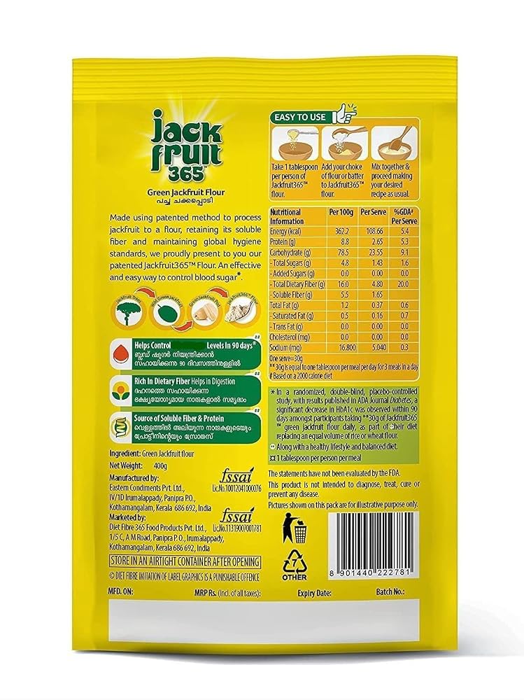 Orzanik Green Jackfruit Flour Dietary Fiber - 400g - image 2