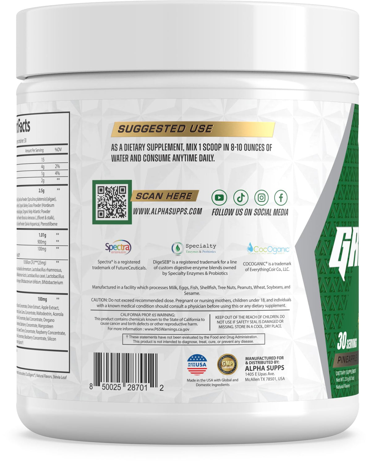 Alpha Supps - Alpha Greens Fruit & Vegetable Powder