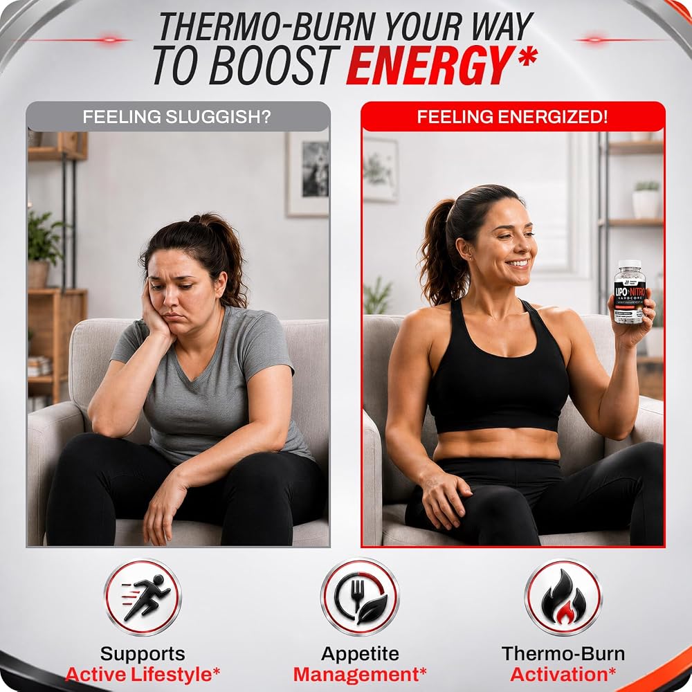 LipoNitro Thermo-Burn Diet Pills Energy & Metabolism Support - 120 Tablets - image 5