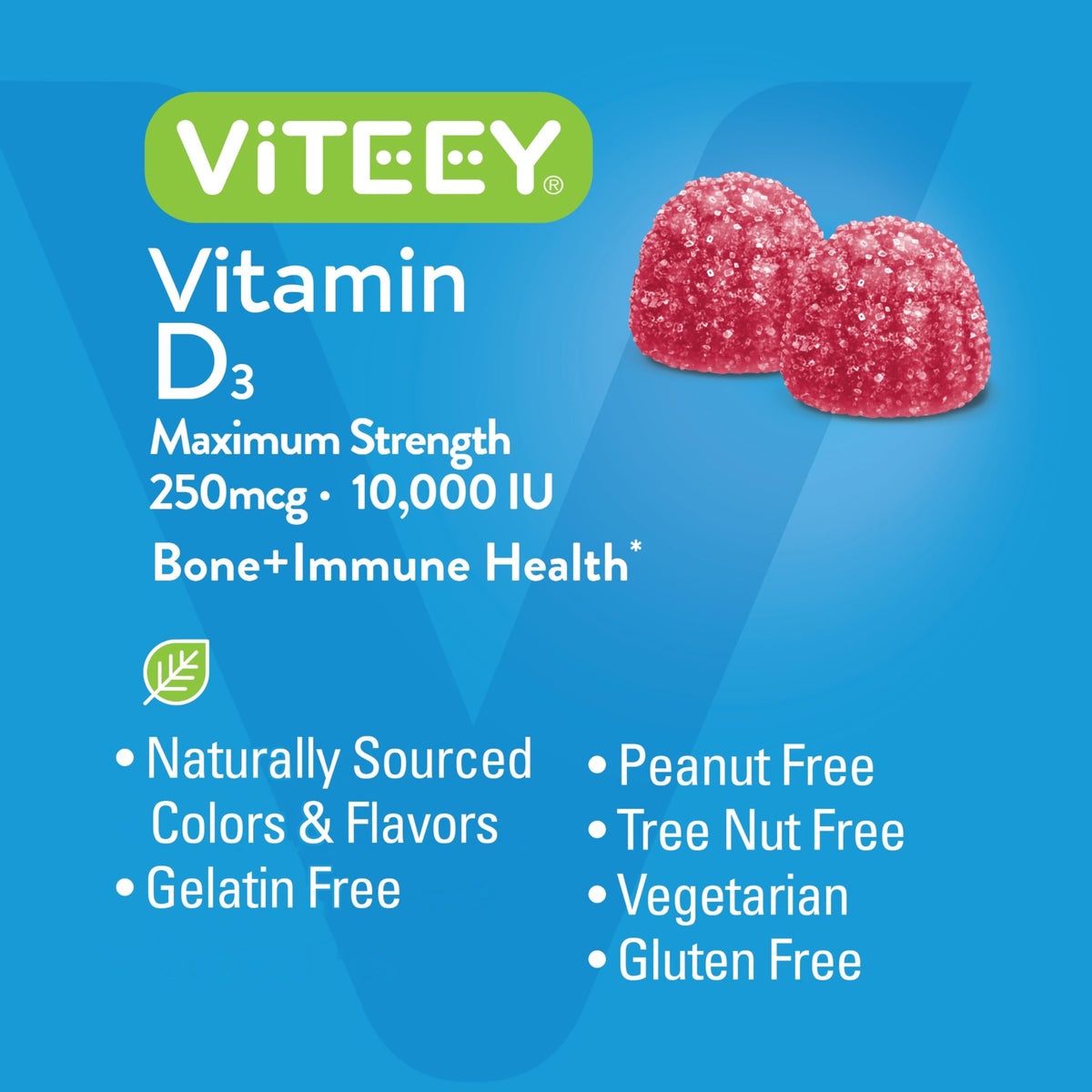 Viteey Vitamin D3 Gummies for Adults & Teens - 10
