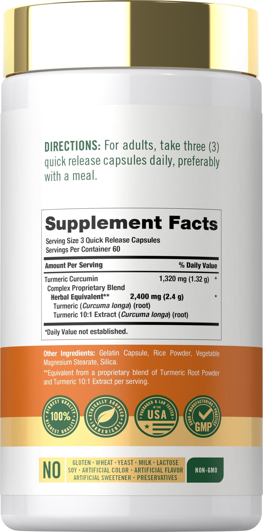 Carlyle Turmeric Curcumin Supplement - 180 Capsules - image 2