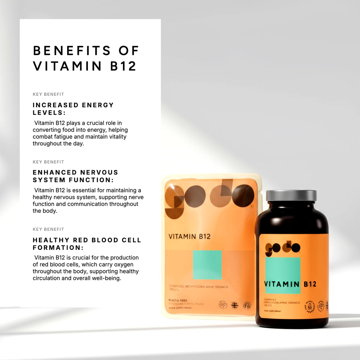 Fitness Health Vitamin B12 1000 MCG for Energy - 120 Tablets - image 2