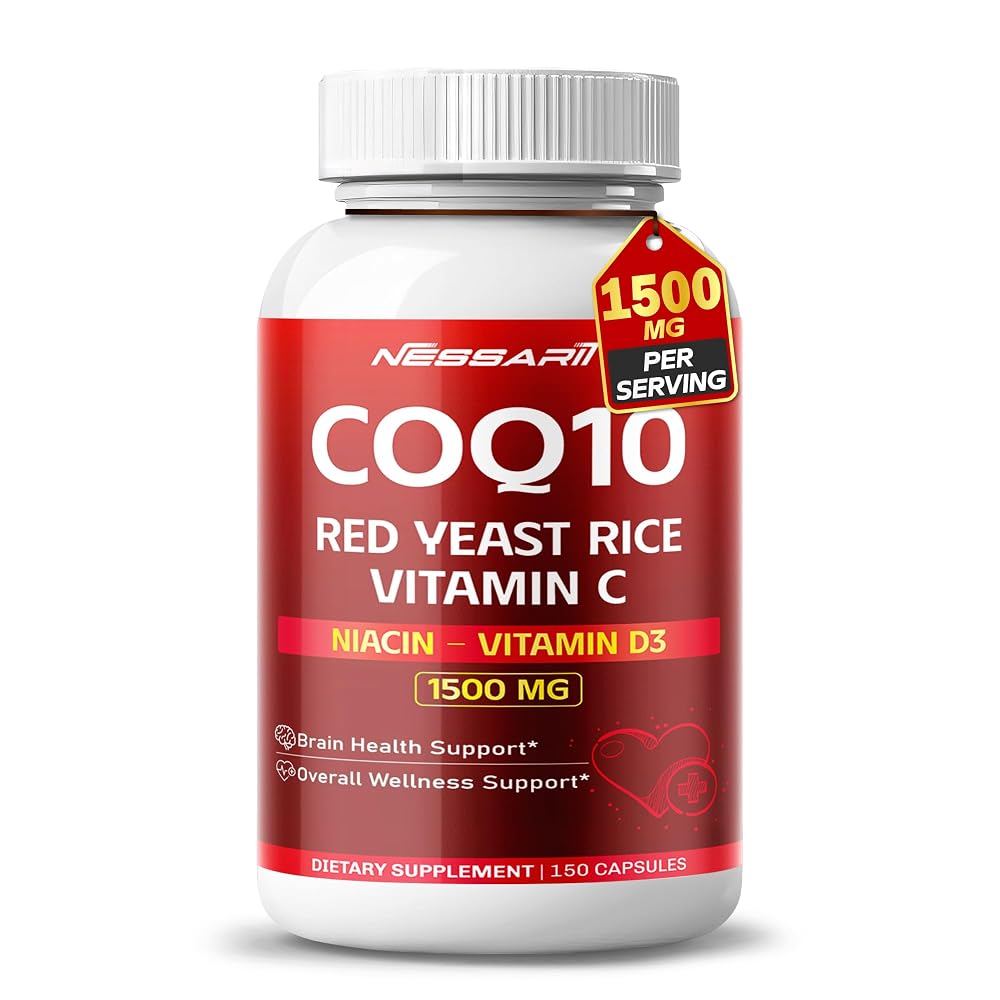 Nessarit CoQ10 1500 mg with Red Yeast Rice & Vitamin C - 150 Capsules