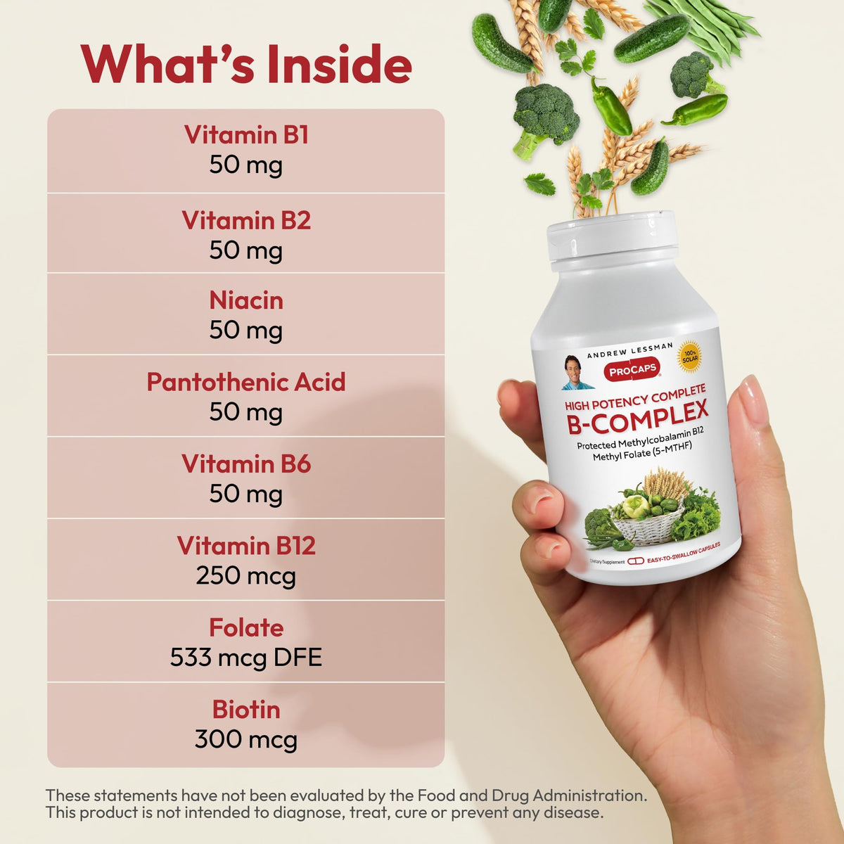 ANDREW LESSMAN High Potency B-Complex Capsules - with High Levels