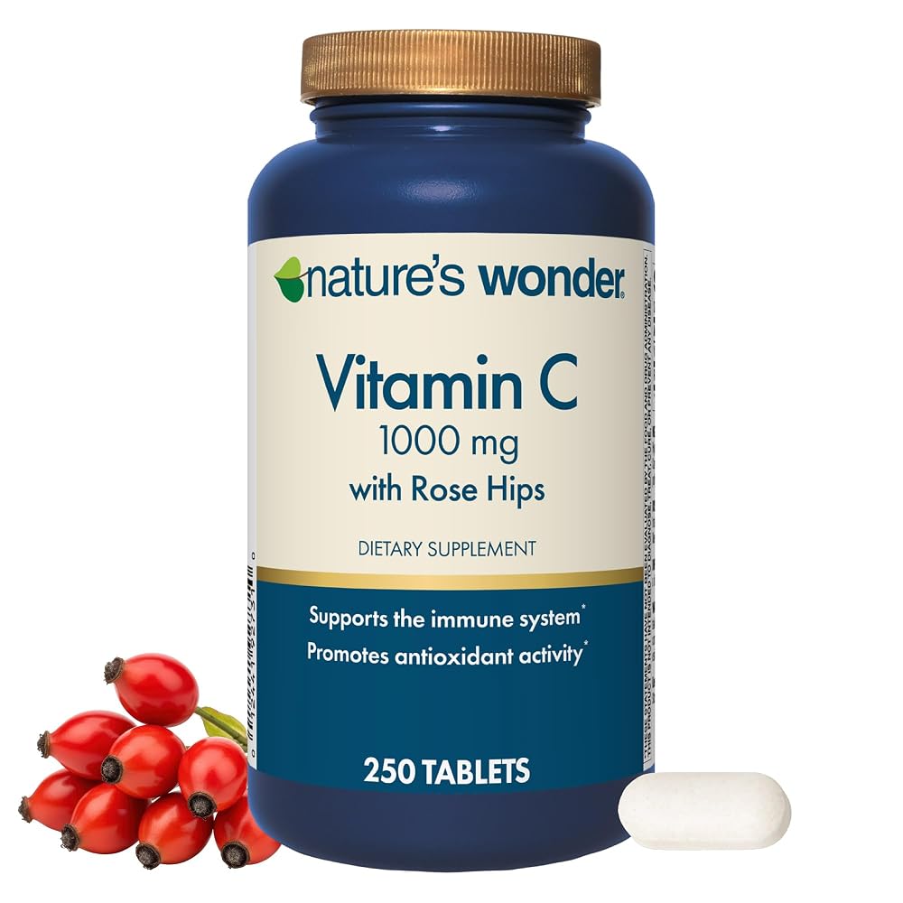 Nature's Wonder Vitamin C 1000mg with Rose Hips - 250 Tablets