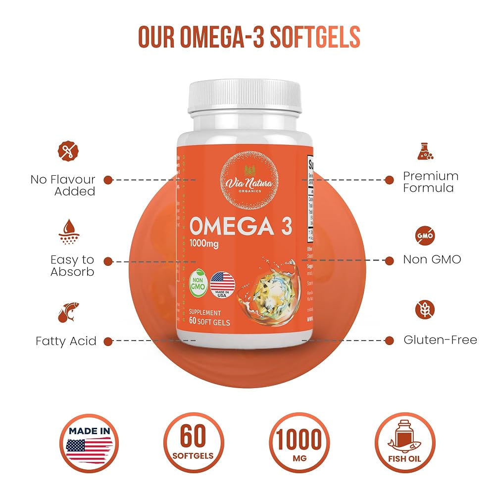 Via Natura Organics Omega 3 Fish Oil 1000mg - 60 Softgels - image 3