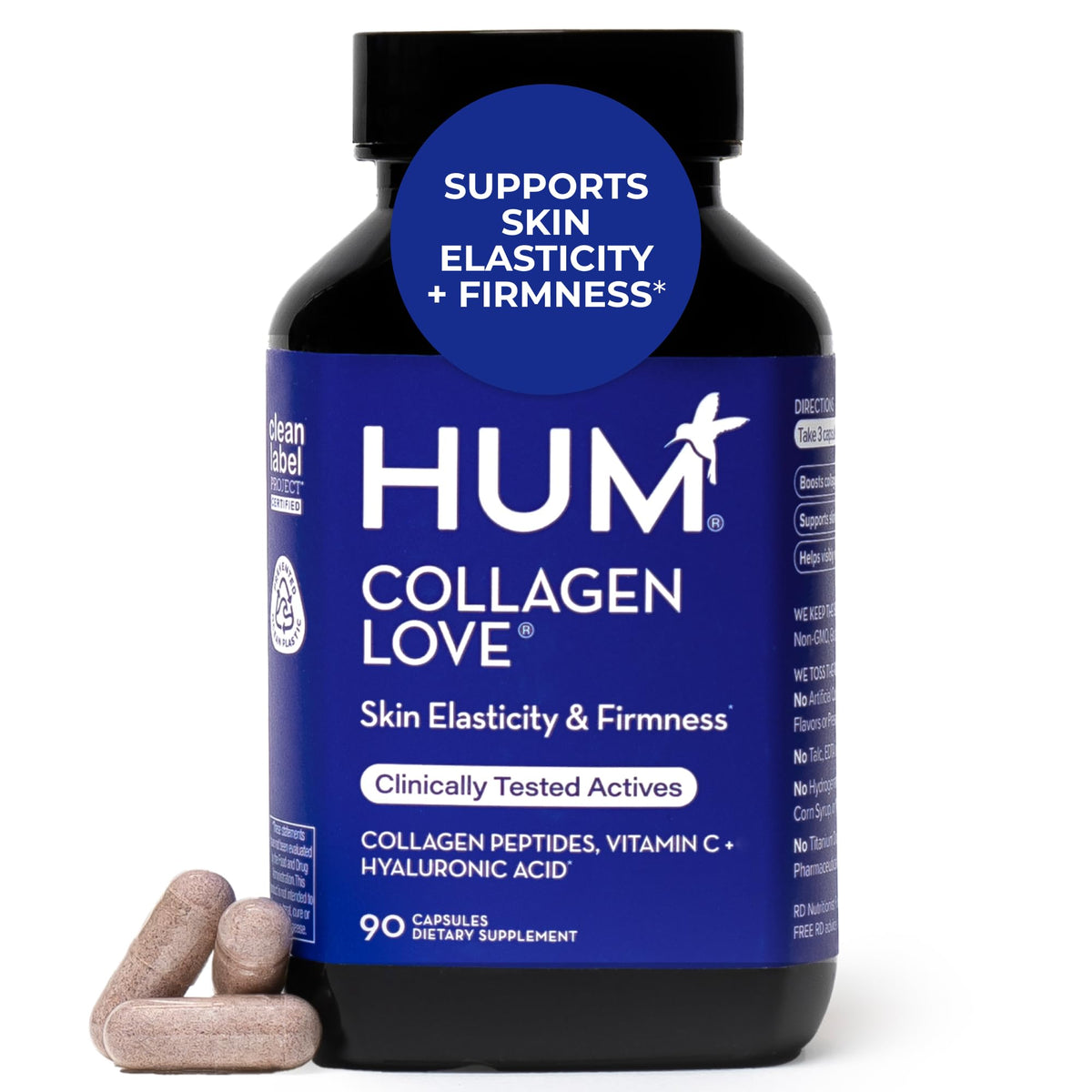 HUM Collagen Love Collagen Peptides Firm Skin Support - 90 Capsules