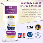 Dr's Hope Vitamin B12 1000mcg Energy & Metabolism Support - 120 Tablets - image 4