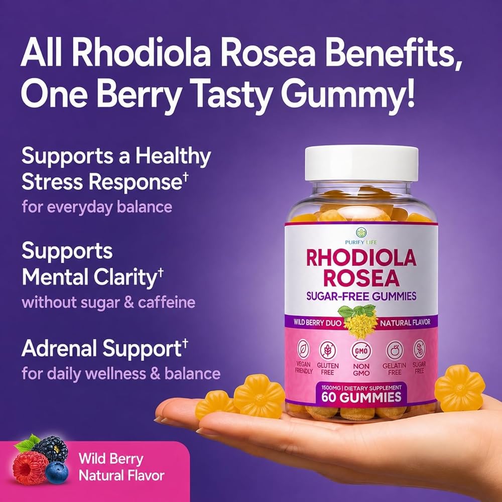 Purify Life Rhodiola Rosea Gummies Sugar-Free - 60 Count - image 2