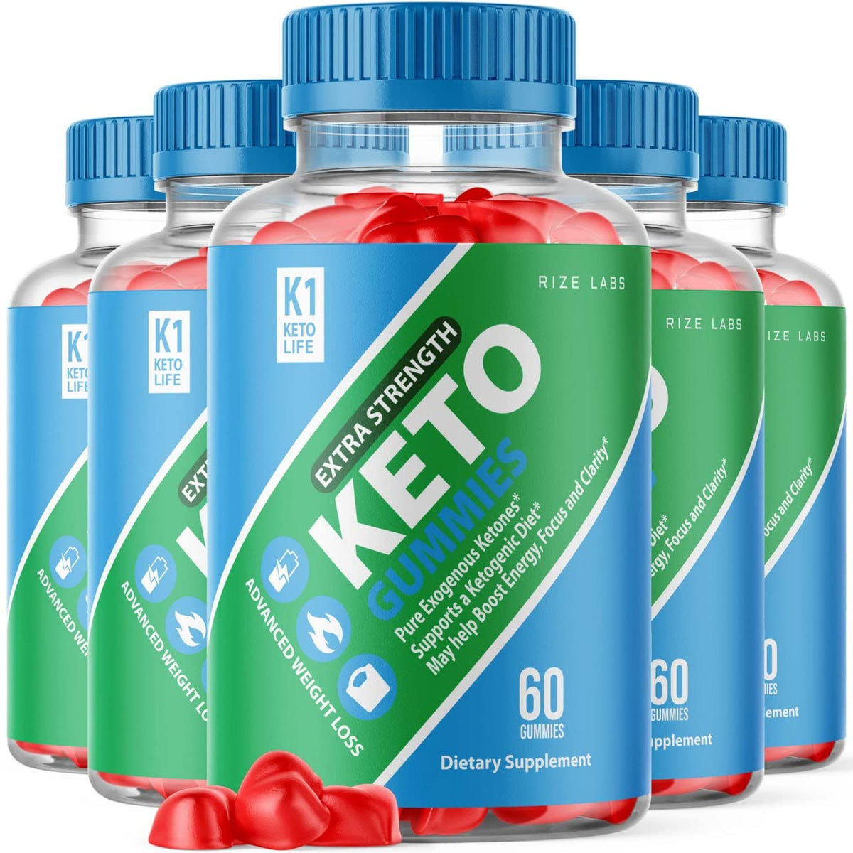 rize labs K1 Keto Life Gummies Advanced Extra Strength - 300 Gummies