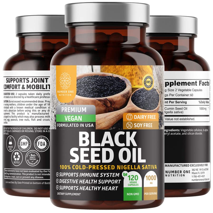 Number One Nutrition Black Seed Oil 1000 mg - 120 Capsules